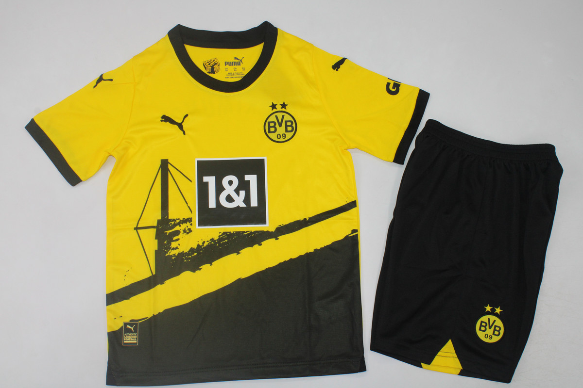 Kids-Dortmund 23/24 Home Soccer Jersey